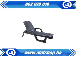 BICA plastična ležaljka 71 x 190 x 46 cm Nilo grafit siva