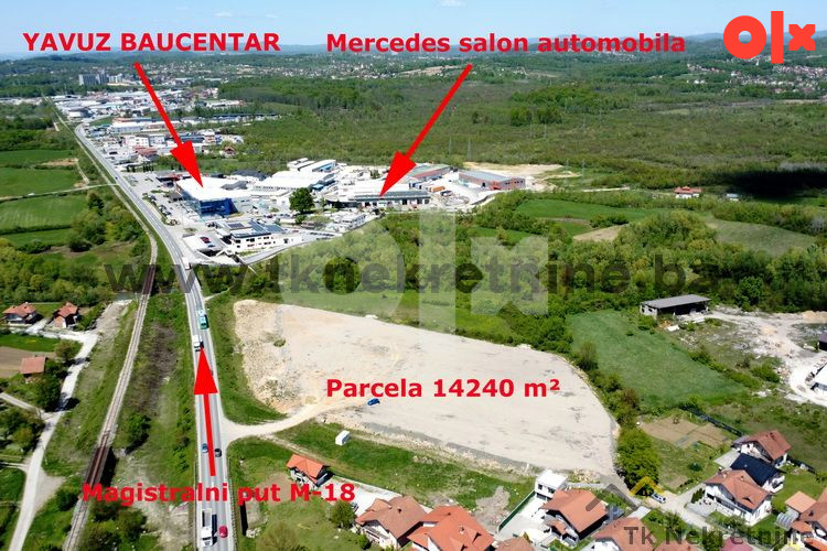 Parcela 14.240 m2, sa građevinskom dozvolom , pored M18