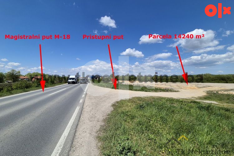 Parcela 14.240 m2, sa građevinskom dozvolom , pored M18 10