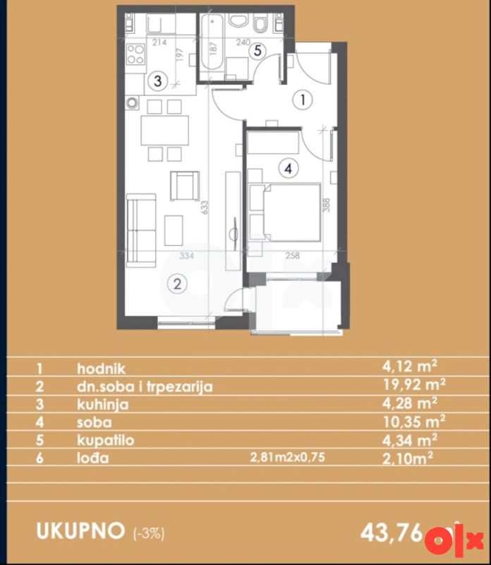 Uskoro useljiv stan od 43,76m2 na Starčevici 2