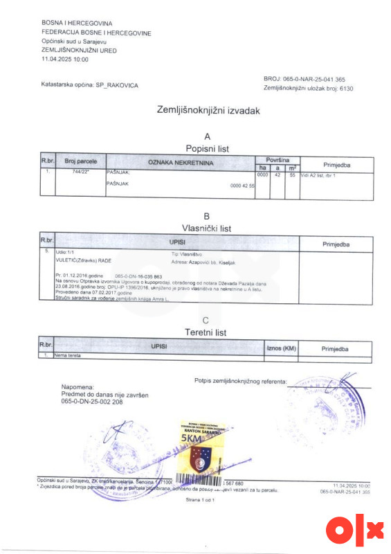 PRODAJA ZEMLJIŠTA RUDNIK RAKOVICA 12