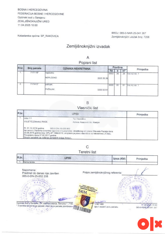 PRODAJA ZEMLJIŠTA RUDNIK RAKOVICA 15