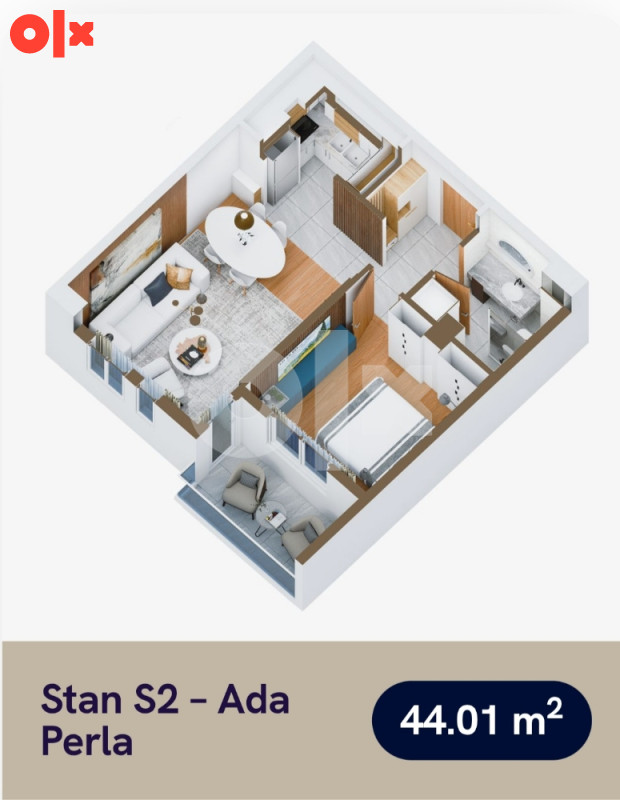JEDNOSOBAN STAN, 44m2, ADA 2