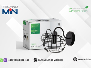 Green Tech LED zidna svjetiljka WL-1813 E27 max. 20W, Crna