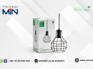 Green Tech LED visilica PL-1519 E27 max. 20W, Crna