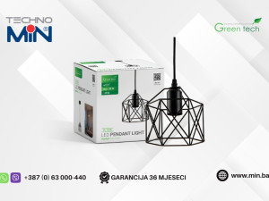 Green Tech LED visilica PL-1818 E27 max. 20W, Crna