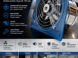 Ventilator ugradbeni inox
