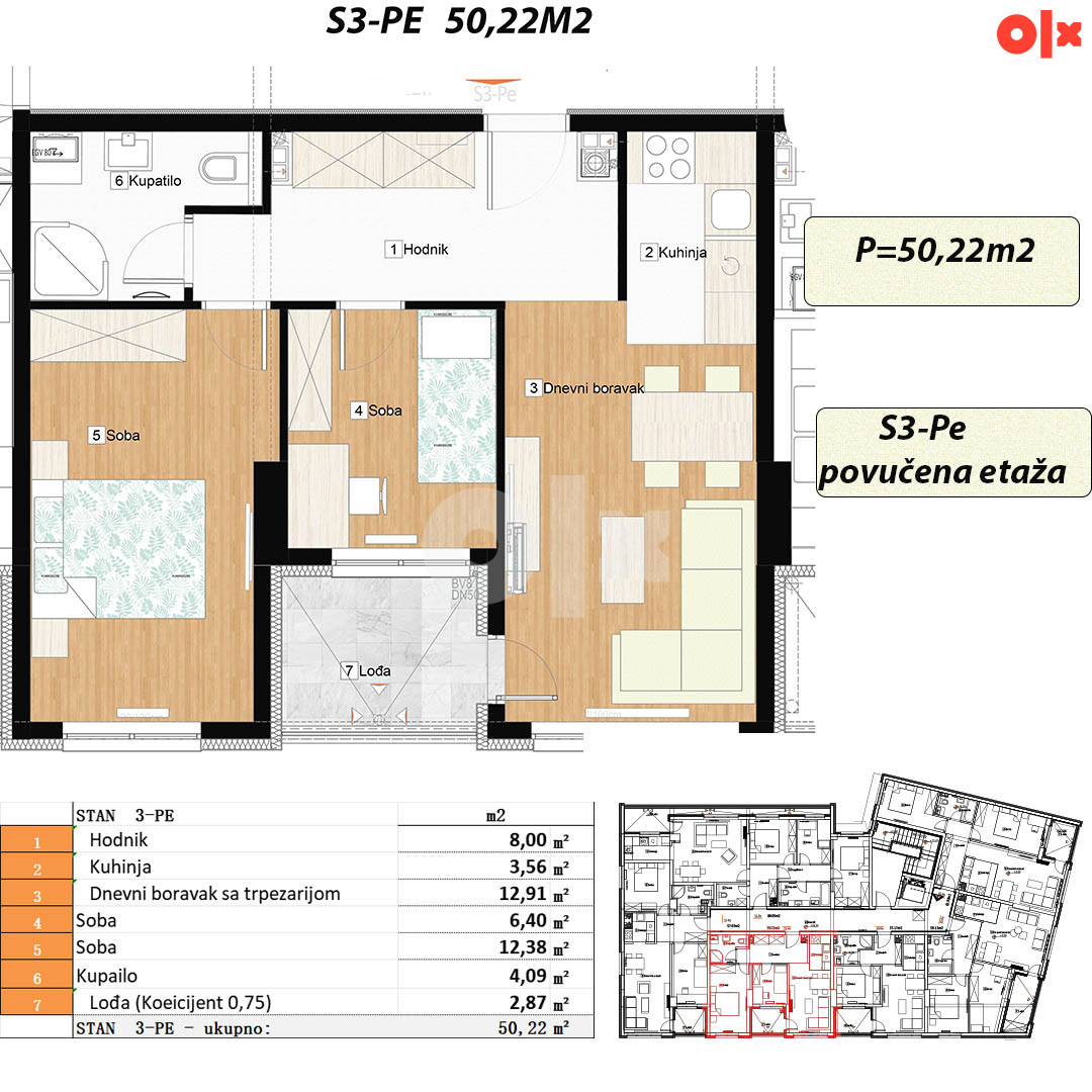 Stan Banja Luka 50.22m2 - Mejdan Krfska ulica