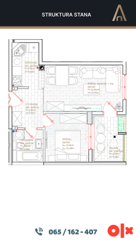 Dvosoban stan - Banja Luka 40m2 na 1km od Gimnazije 3