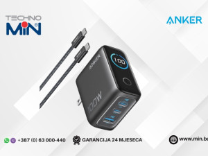 Anker Charger B121BGZ1 100W, 3 Ports (2x USB-C, 1x USB-A), Black