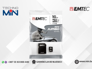 EMTEC 16GB MicroSDHC Class 10 ECMSDM16GHC10 + SD Adapter