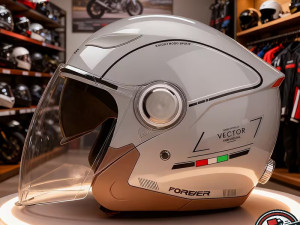 Kaciga za motor sa duplim vizirom siva