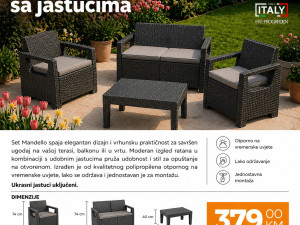 BAŠTENSKI SET VRTNA GARNITURA MANDELLO