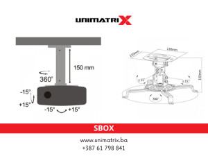 Stropni Nosač Za Projektore SBOX PM-18