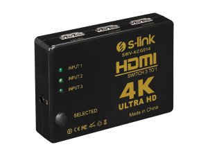 S-link SWV-KCG014 HDMI 3u1 SWITCH 4K * 2K , IR + ADAPTER