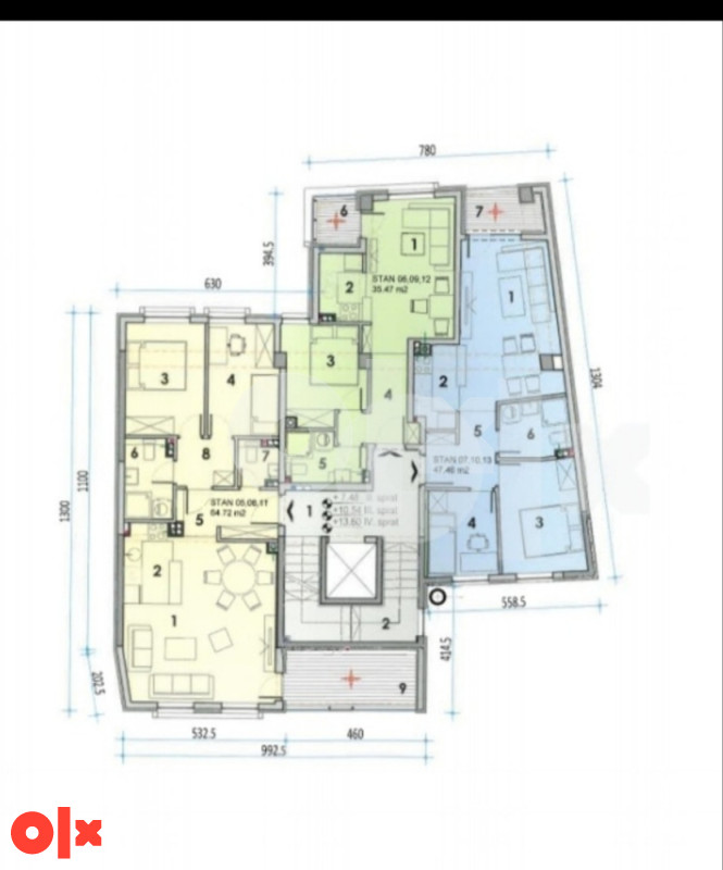 TROSOBAN STAN, 64,72m2, CENTAR BL 3