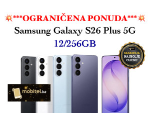 Samsung Galaxy S26 Plus 5G 12GB 256GB BLACK NOVO / GARANCIJA