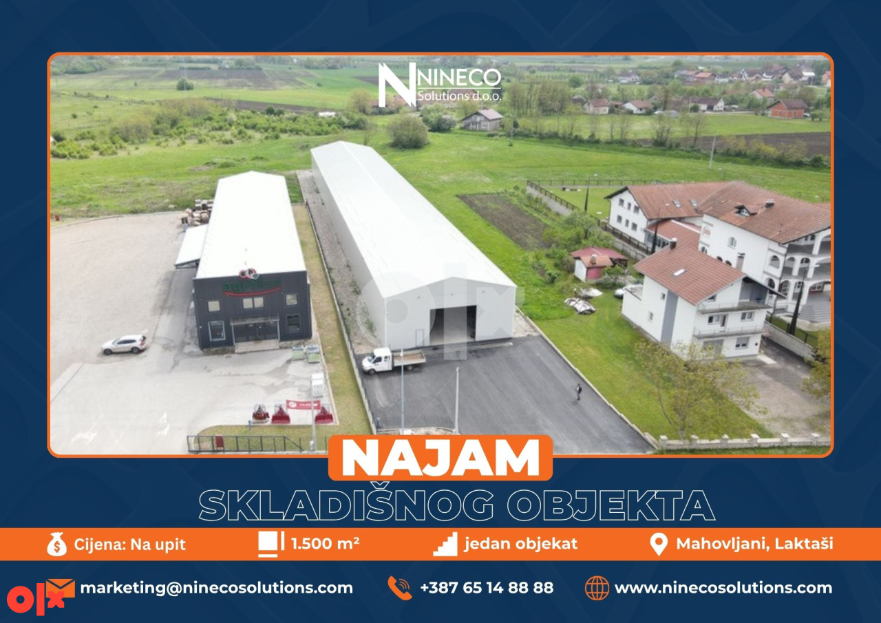 POSLOVNO-SKLADIŠNI OBJEKAT - MAHOVLJANI - LAKTAŠI - 1.500 m2
