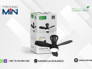 Green Tech stropni ventilator sa LED svjetiljkom 24" 24W 3CCT