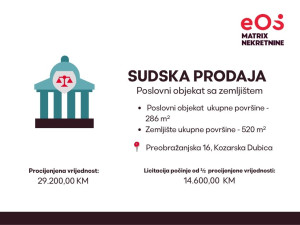 SUDSKA PRODAJA / Poslovni prostor Kozarska Dubica