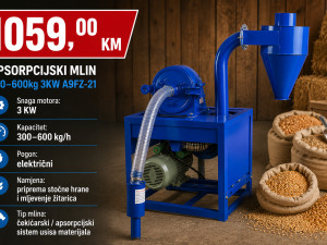 Apsorpcijski mlin za žitarice 300-600kg 3KW A9FZ-21 GF-2148