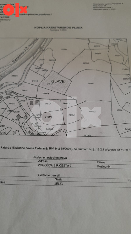 Zemljište u urbanoj zoni, Vogošća, Ahmeda Rizve 7