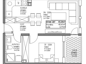 Dvosoban Stan 43,24 m2 Tuzla