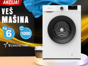 VES MASINA EUROSTAR 6KG 1000 OBRTAJA 5 GODINA GARANCIJA
