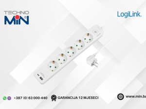 LogiLink LPS280U Produžni kabal 5 utičnica + USB-A i USB-C 1.5m