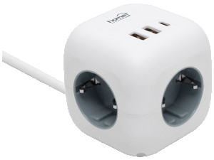 home Produžni kabl 3 utičnice 2 x USB A 1 x USB C 15 met T E