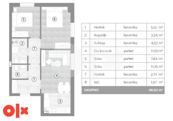 Stan Banja Luka 48.62m2 2