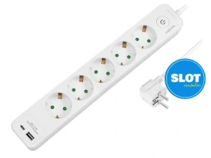 LogiLink Produžni kabl sa zaštitom 5 utičnice 1X USB- A 1X...