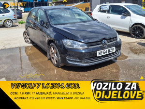DIJELOVI VW GOLF 7 1.6 DIZEL 77KW MJENJAC MOTOR CLHA 2014