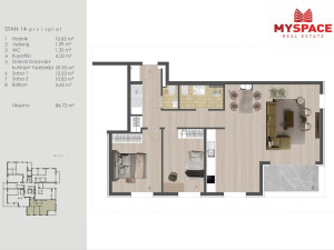 MY SPACE/ Stan/ Breka/ NOVOGRADNJA PALAZZO/ 84m2 photo 2