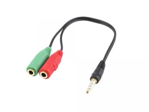 Audio prelaz White Shark 3,5mm x2 F. 3Pin - 3,5mm M. 4Pin 0,2M