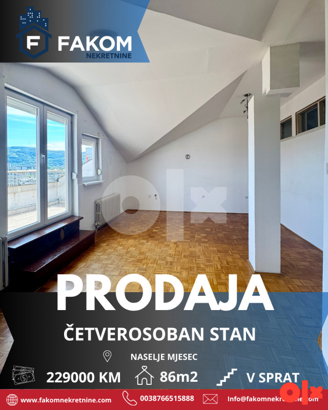 Na prodaju četverosoban stan u naselju Mjesec