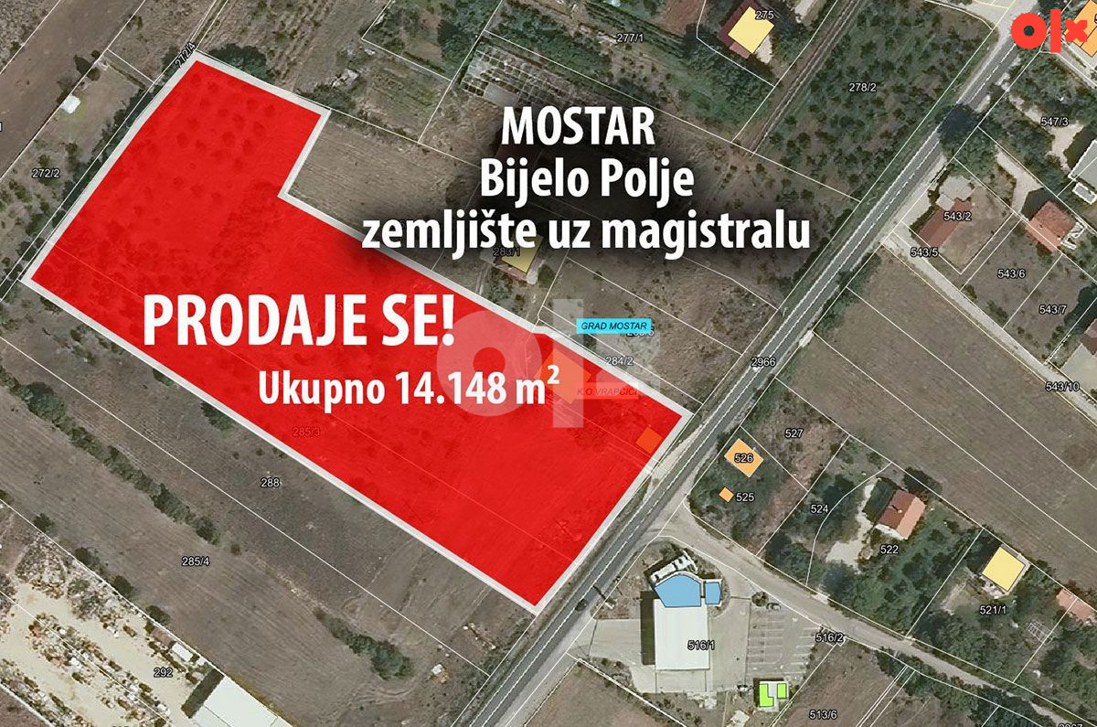 Zemljište Mostar - Bijelo polje -  14.000m2 2