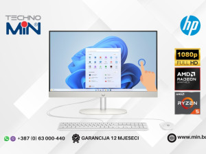 HP AIO 24-cr0080ny 23.8" FHD Touch Ryzen 5 7520U, 16 RAM, 512 SSD