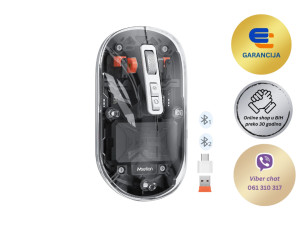 Punjivi bežični bluetooth slim miš MEETION BTM005 providno crni