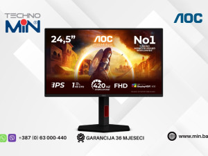Gaming Monitor AOC 25G4KUR 25" Fast IPS FHD, 420Hz, 1ms, USB Hub