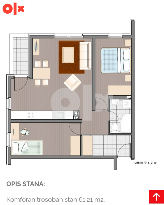 Stan novogradnja Ilidža 62m2 2