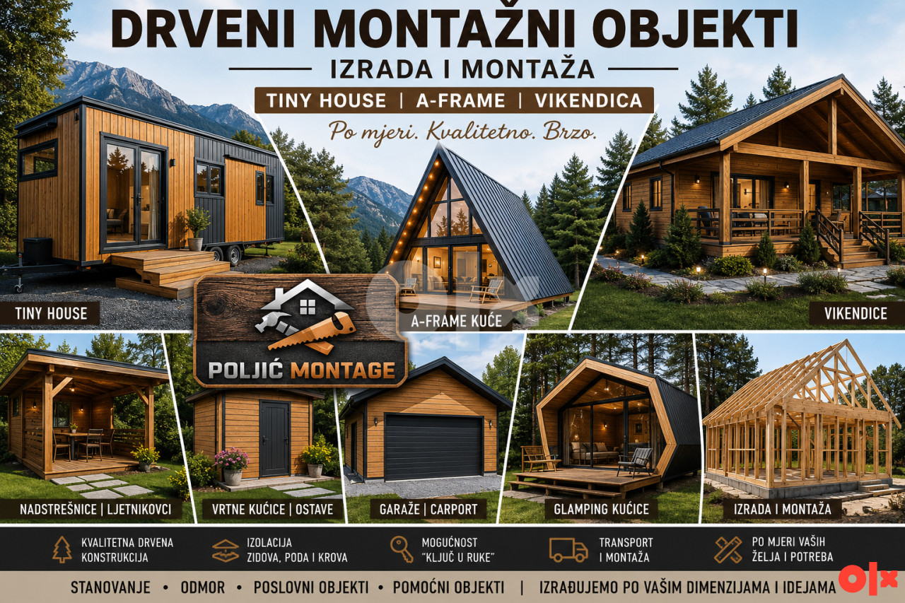 Drveni montažni objekti, vikendica, Tiny house, Vrtna kucica