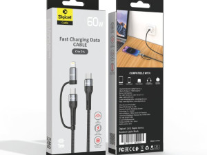 Digicell 2in1 Rapid Series Braided Cable Black