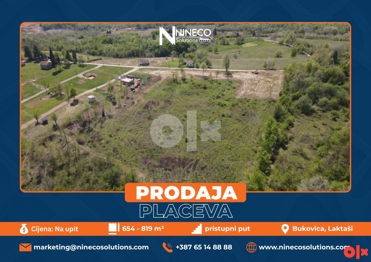 PLACEVI - BUKOVICA - LAKTAŠI - OD 650 DO 820 m2