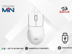 Redragon Miš K1NG M724W Gaming 12400 DPI Bijeli