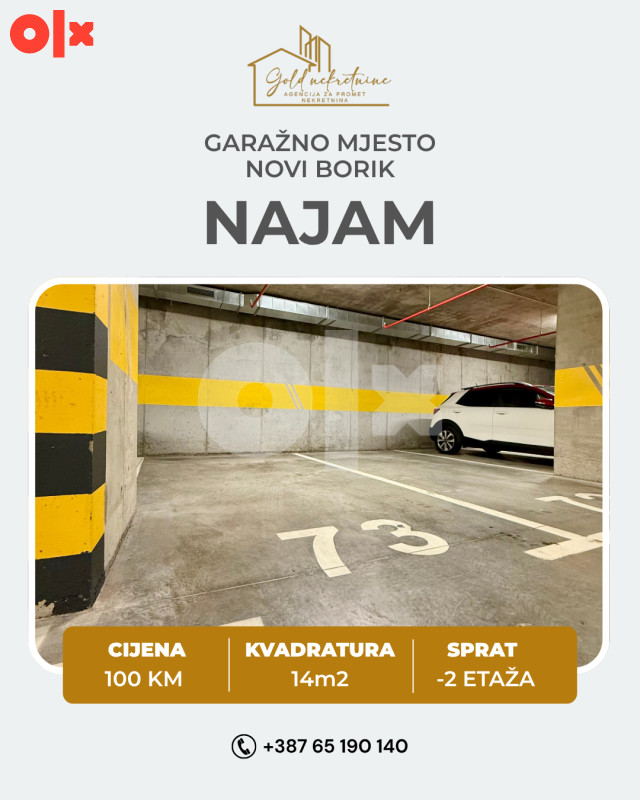 Iznajmljujemo garažno mjesto, Novi Borik