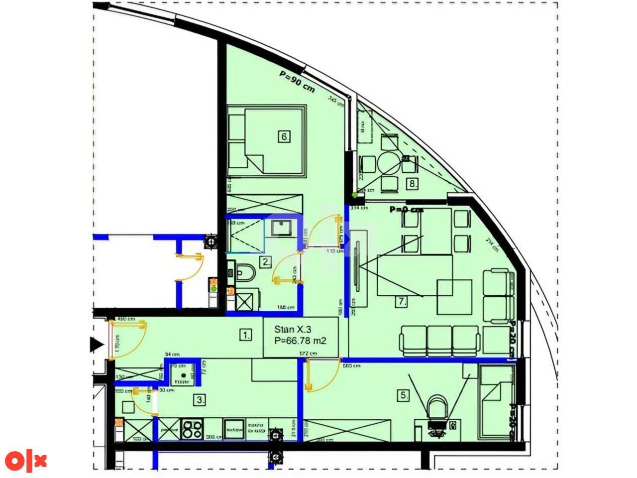 TOP PONUDA: NOVI TROSOBAN STAN 66,78 m2  TUZLA TOWER 2