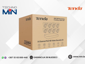 Tenda K8P-4CR 8-kanalni PoE HD set snimač NVR + 8 kamera 4MP