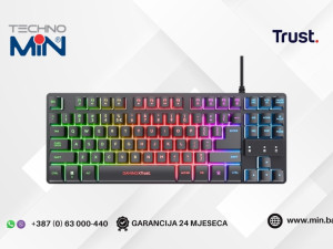 Trust GXT 833 Thado TKL RGB Gaming tastatura metalna Crna