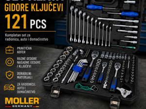 SET ALATA GIDORE KLJUCEVI 121 PCS MOLLER GERMANY GEDORE